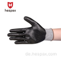 Hespax zertifiziertes anti-geschnittenes graues HPPE glatte Nitrilhandschuhe